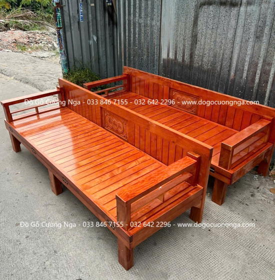 Giường Gấp Thành Ghế Gỗ Sồi 1m2x1m9 Màu Xoan Đẹp 