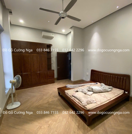 Tủ Quần Áo Gỗ Hương Xám 4 Cánh 2 Tầng Thiết Kế Hiện Đại 