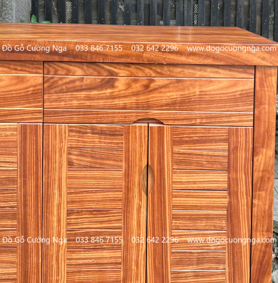 Tủ Giày Dép Gỗ Cẩm Vân 4 Cánh Mở Thiết Kế Lá Sách Tinh Tế 