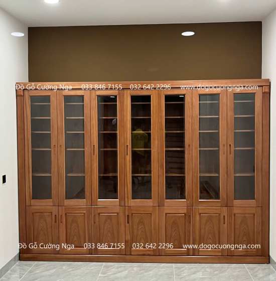 Tủ Sách Gỗ Xoan Đào Thiết Kế Theo Yêu Cầu 