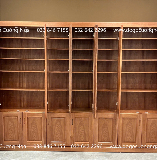 Tủ Sách Gỗ Xoan Đào Thiết Kế Theo Yêu Cầu 
