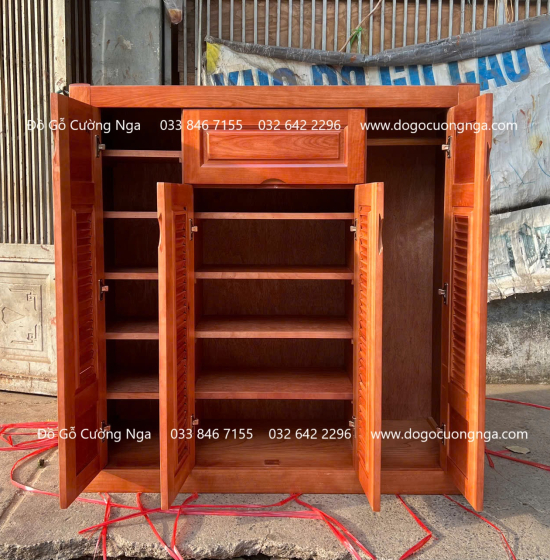 Tủ Giày 1m2 Gỗ Xoan Đào Thiết Kế Theo Yêu Cầu 