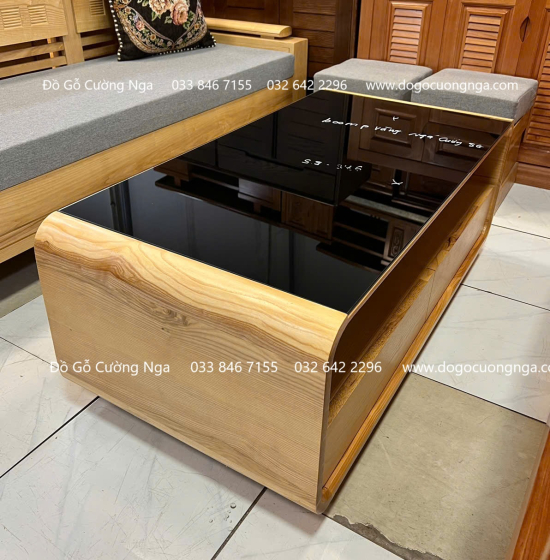 Sofa Gỗ Sồi Nga Văng Kèm Nệm Ngồi Cao Cấp 