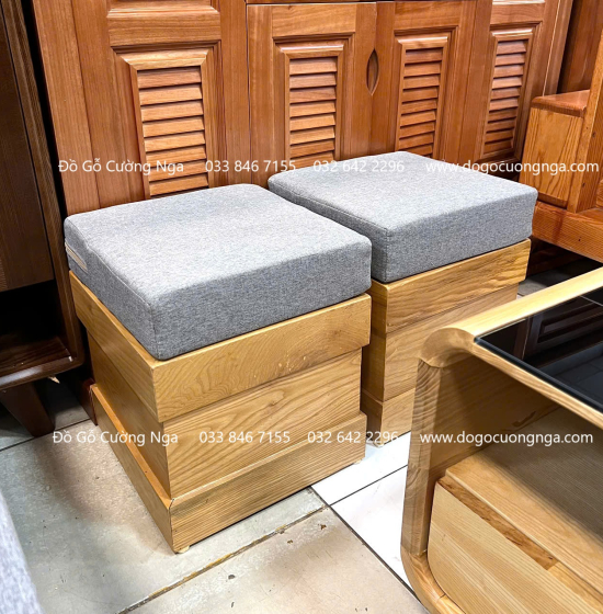 Sofa Gỗ Sồi Nga Văng Kèm Nệm Ngồi Cao Cấp 