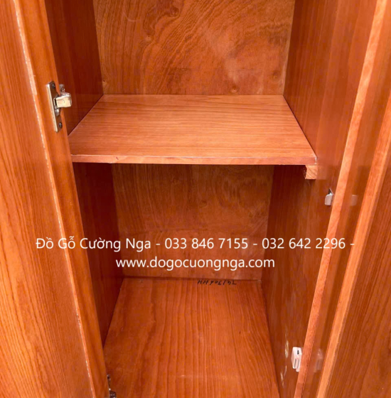 Tủ Quần Áo Gỗ Xoan Đào 3 Cánh Trơn Thiết Kế 2 Buồng 