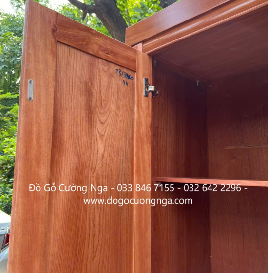 Tủ Quần Áo Gỗ Xoan Đào 3 Cánh Trơn Thiết Kế 2 Buồng 