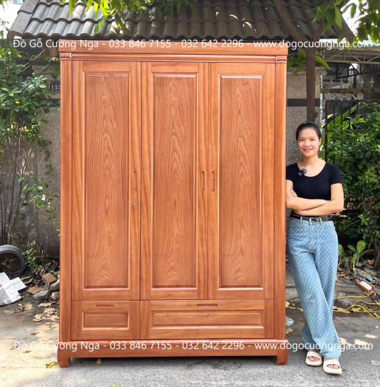 Bộ Combo Nội Thất Phòng Ngủ Gỗ Xoan Đào 2 Chi Tiết Sang Trọng