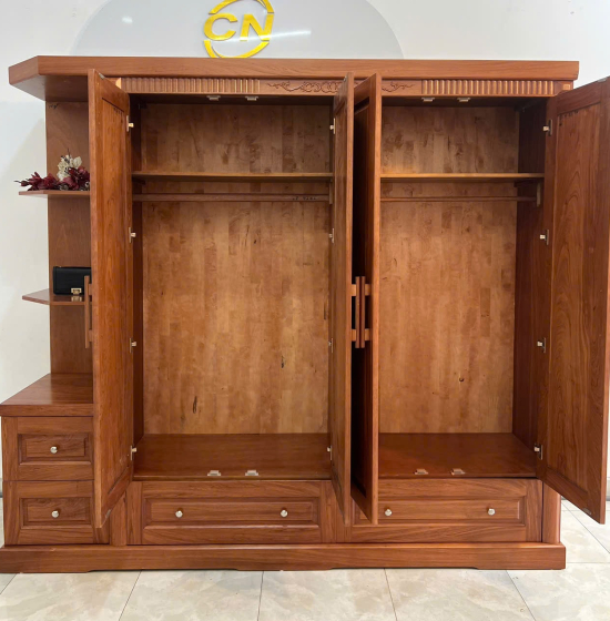 Tủ quần áo gỗ hương đá hiện đại 2m33 - vế phải 