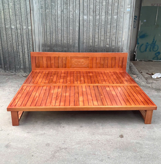 Giường Gấp Gỗ Sồi Kèm Bàn Đá & Đôn Gỗ Sồi Giá Tốt