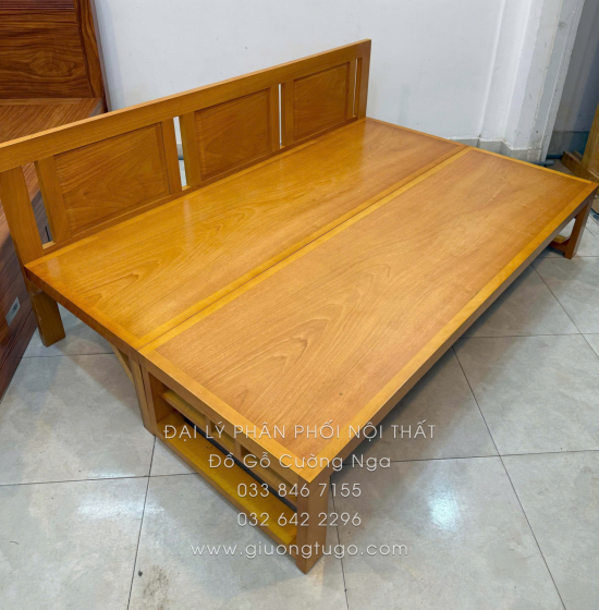 Giường Gấp Gỗ Gõ Đỏ Chân Cao Phù Hợp Người Lớn Tuổi, Mẹ Bầu