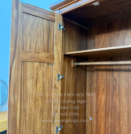 Tủ Quần Áo Gỗ Cẩm Vân 4 Cánh Hiện Đại CV 29.2