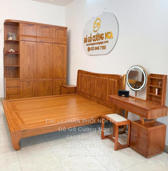 Combo Phòng Ngủ Gỗ Cẩm Vân 4 Chi Tiết Sang Trọng Chất Lượng