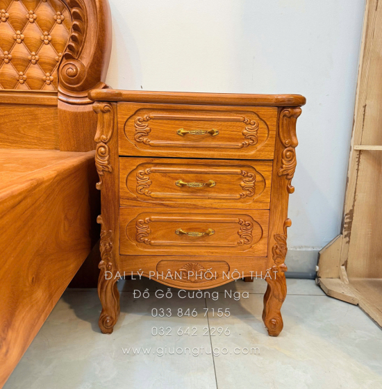 Tủ Táp Đầu Giường Gỗ Gõ Đỏ Cao Cấp 