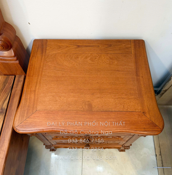 Combo Phòng Ngủ Gỗ Hương Đá 3 Chi Tiết Tân Cổ Điển Sang Trọng