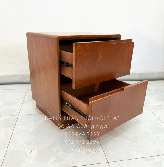 Tủ Táp Đầu Giường Gỗ Hương Đá 2 Ngăn Kéo Sang Trọng