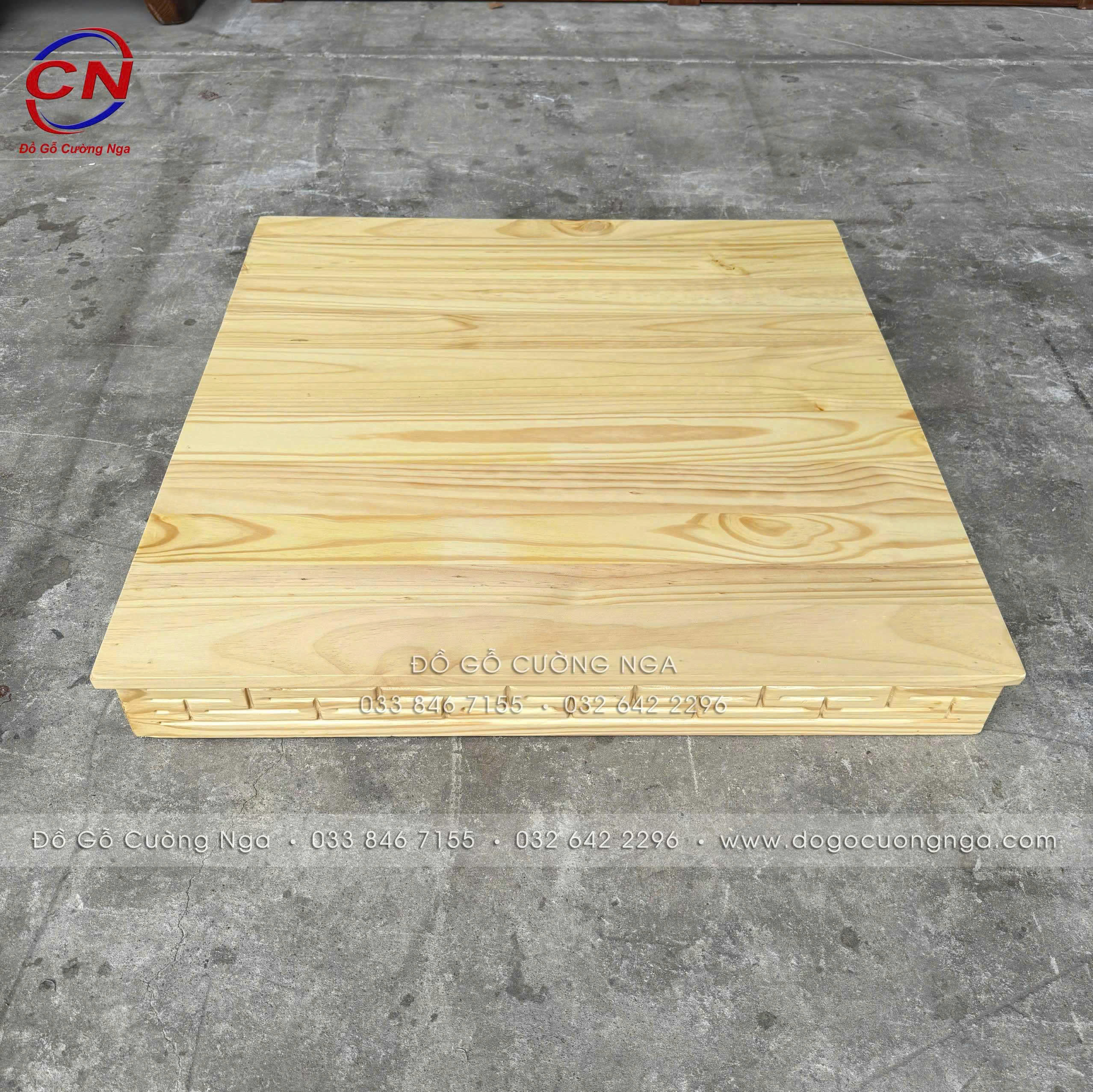 đế kê bàn thờ ông địa gỗ thông