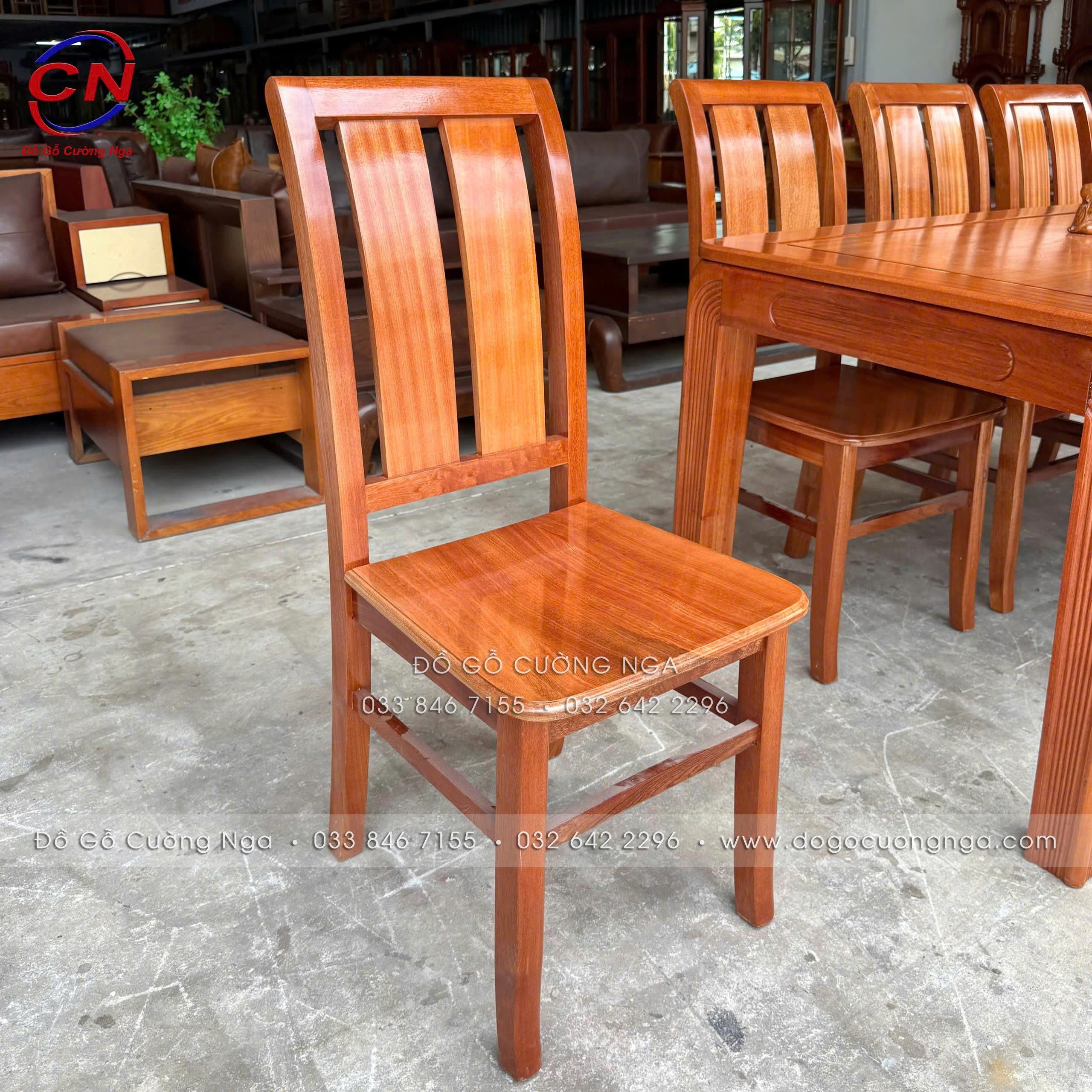 bàn ăn gỗ xoan đào 6 ghế ngồi hiện đại