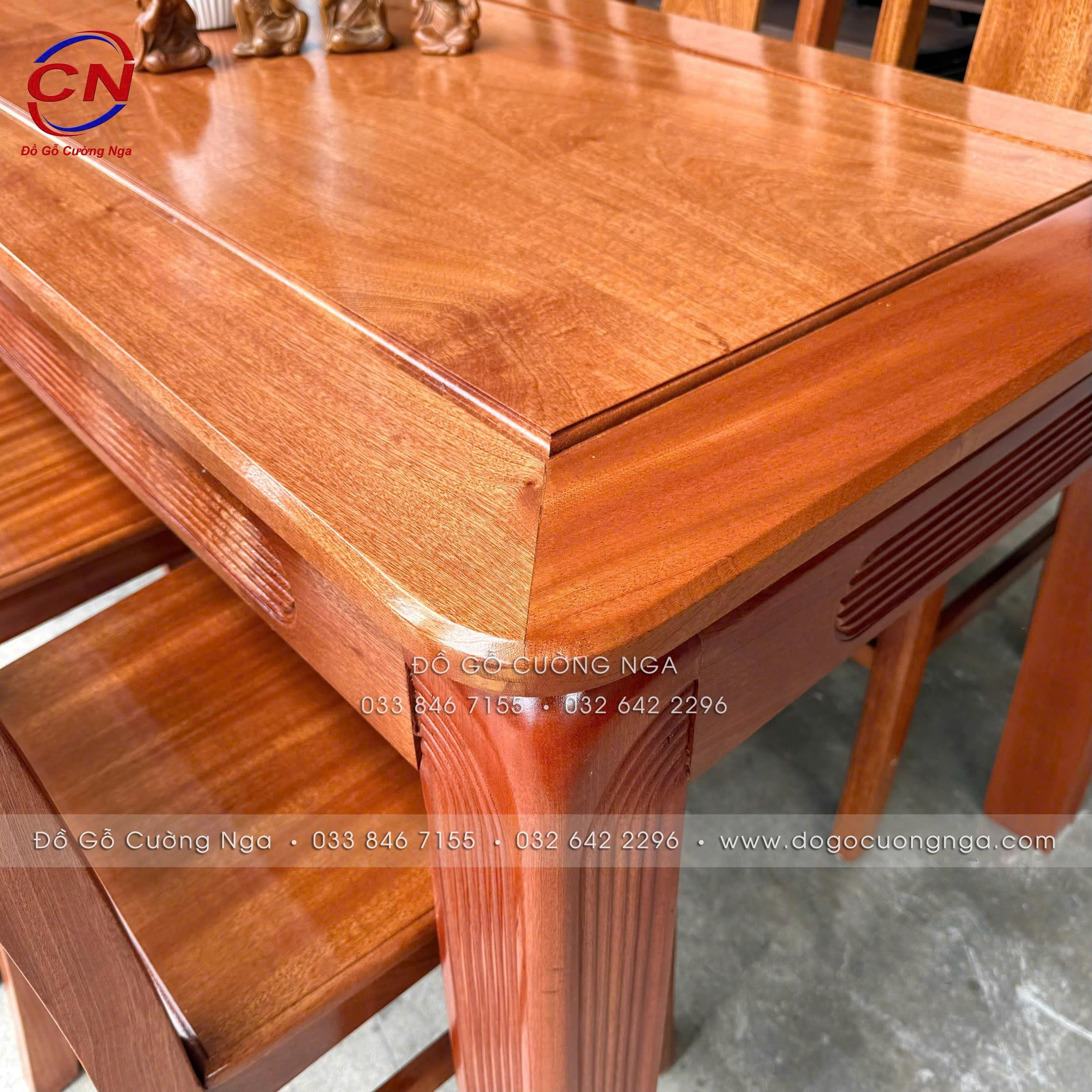 bàn ăn gỗ xoan đào 6 ghế 