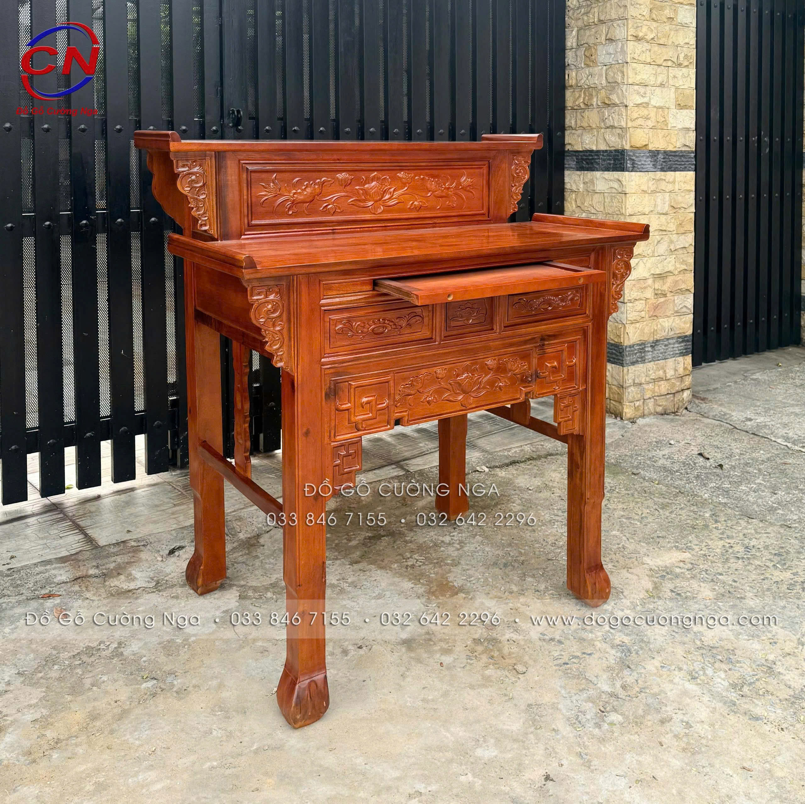 bàn thờ gỗ tràm 2 tầng 