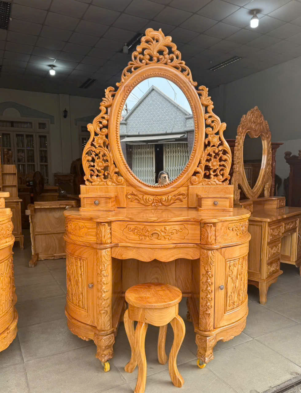 bàn trang điểm gỗ gõ đỏ 