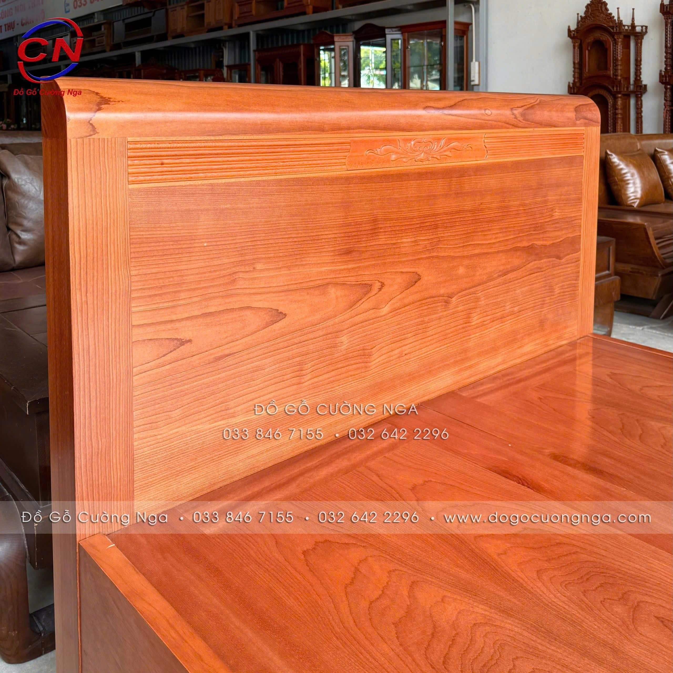 giường ngủ gỗ xoan đào 1m2 phản liền 