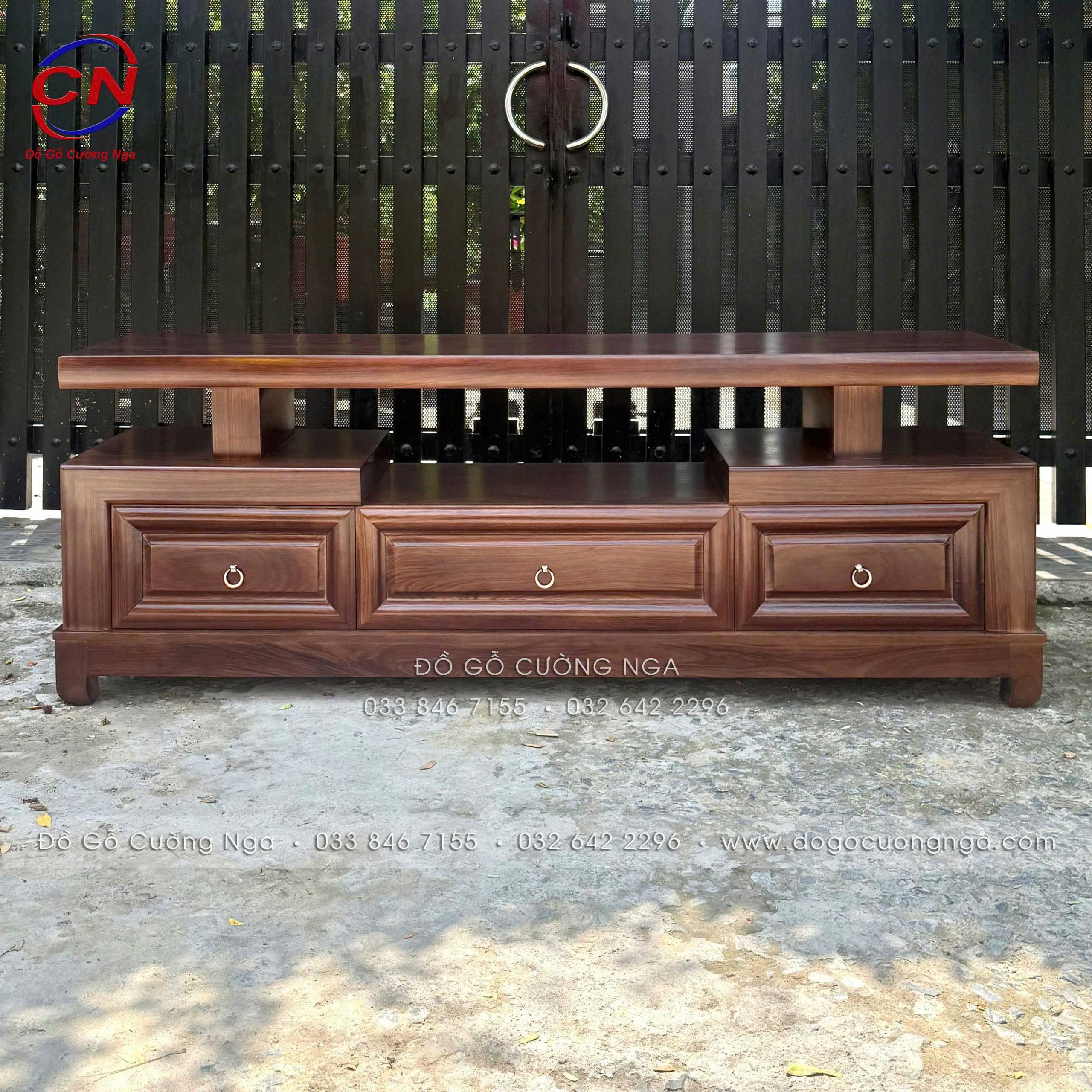 kệ tivi gỗ hương xám màu óc chó hiện đại 