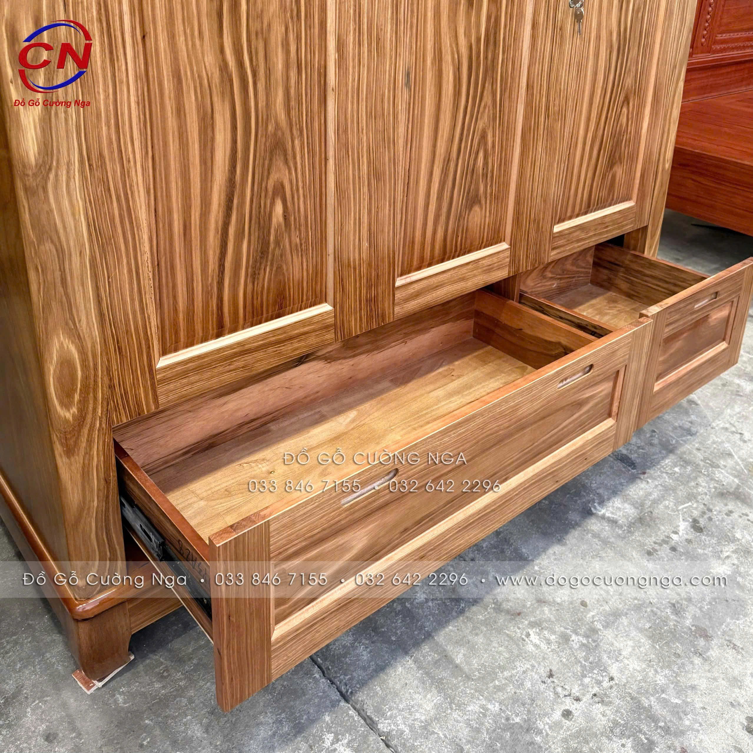 tủ áo gỗ hương xám 4 cánh