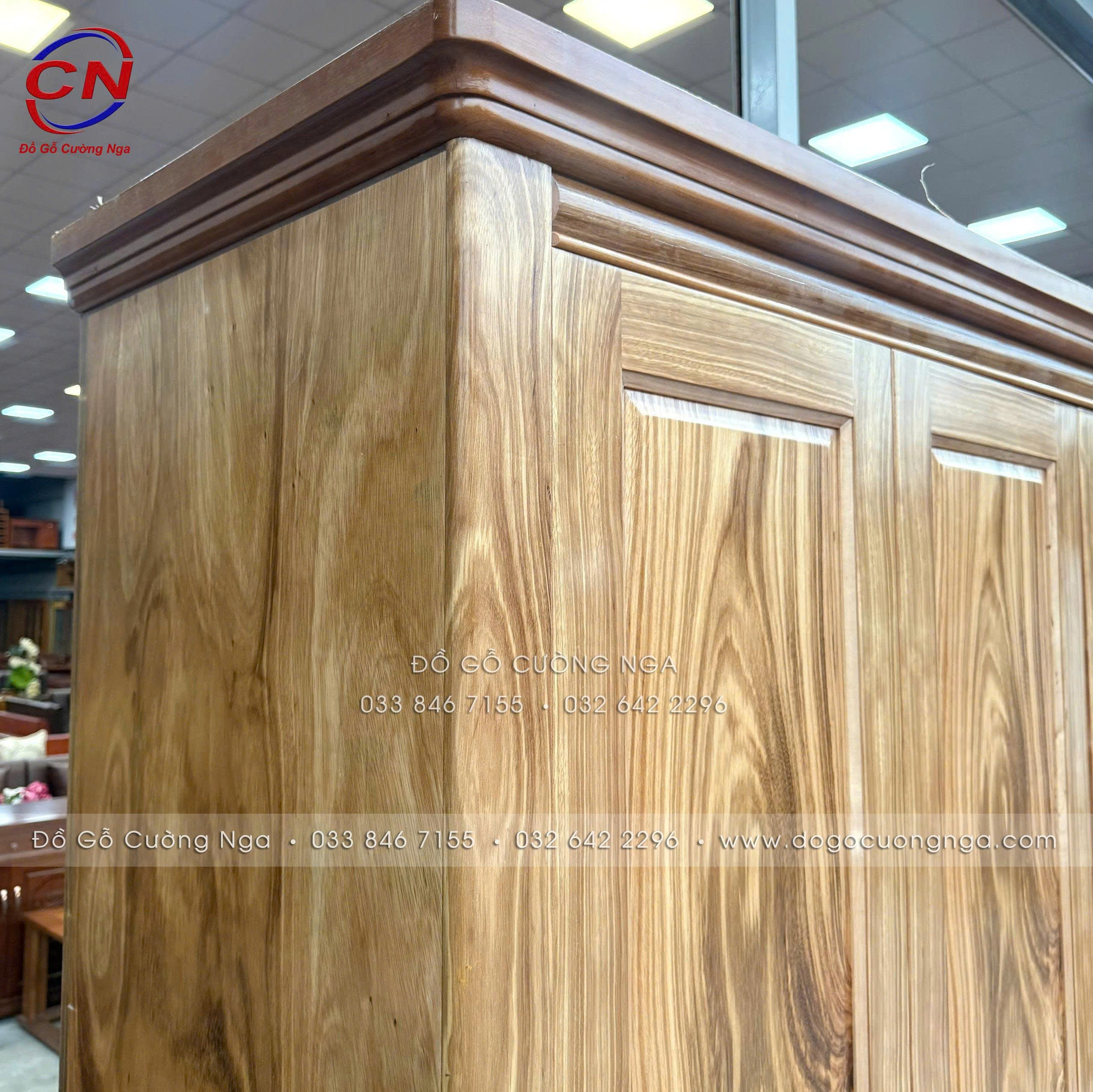 tủ áo gỗ hương xám 4 cánh mở